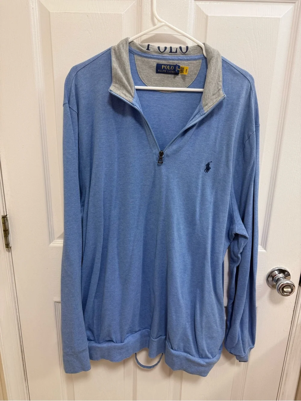 Polo Ralph Lauren Light Blue 1/4 Zip Pullover, Size XXL